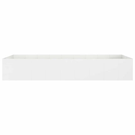 Trädgårdsplanterare Vit 360 x 80 x 60 cm Kallvalsat stål