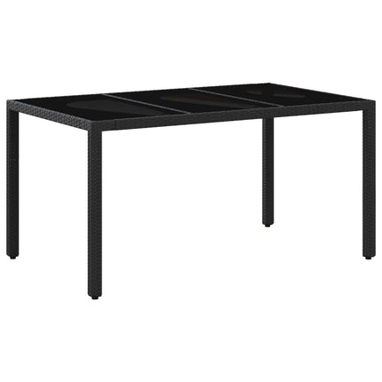 Utomhusmatbord 7 pcs Svart och krämvit 150 x 90 x 75 cm