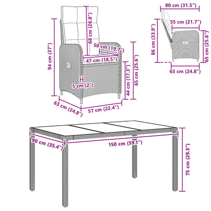Utomhusmatbord 5 st konstrotting
