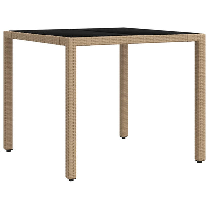 Utomhusmatbord 5 pcs Beige och Ljusgrå 90 x 90 x 75 cm