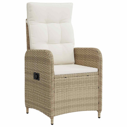 Utomhusmatbord 5 pcs Beige och krämvit 90 x 90 x 75 cm