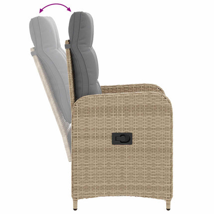 Utomhusmatbord 7 pcs Beige och Ljusgrå 150 x 90 x 75 cm