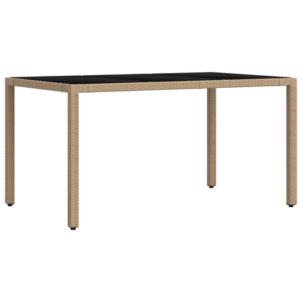 Utomhusmatbord 7 pcs Beige och krämvit 150 x 90 x 75 cm