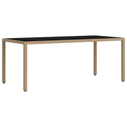 Utomhusmatbord 7 st Beige och krämvit konstrotting