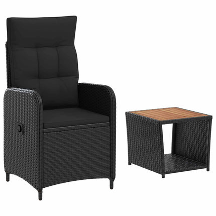 Trädgård loungemöbler 2 st Svart