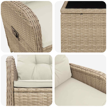 Trädgård loungemöbler 2 st Beige och krämvit