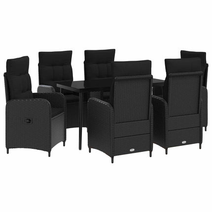 Soffbord Set 7 pcs Svart PE rotting och pulverlackerad stål