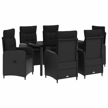 Soffbord Set 7 pcs Svart PE rotting och pulverlackerad stål
