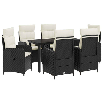 Soffbord Set med kudde med kudde 7 pcs Svart och krämvit