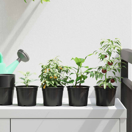 Rund Blomkruka 100 pcs Svart Ø 10 x 8 cm Plast