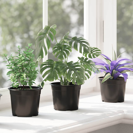Rund Blomkruka 200 pcs Svart Ø 10 x 8 cm Plast