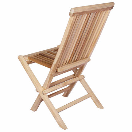 Fällbar Trädgårdsstol 2 pcs Naturlig Massivt teakträ