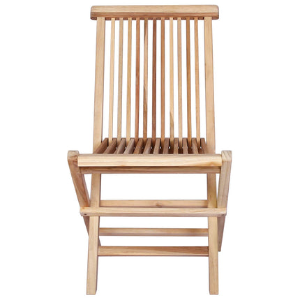 Fällbar Trädgårdsstol 2 pcs Naturlig Massivt teakträ