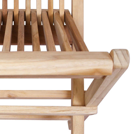 Fällbar Trädgårdsstol 4 pcs Naturlig Massivt teakträ