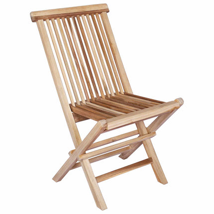 Fällbar Trädgårdsstol 4 pcs Naturlig Massivt teakträ