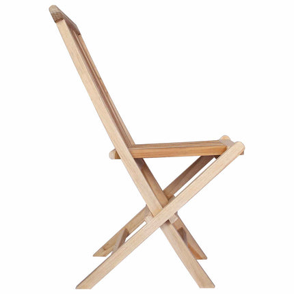 Fällbar Trädgårdsstol 4 pcs Naturlig Massivt teakträ