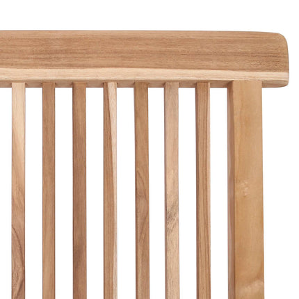 Fällbar Trädgårdsstol 2 pcs Naturlig Massivt teakträ