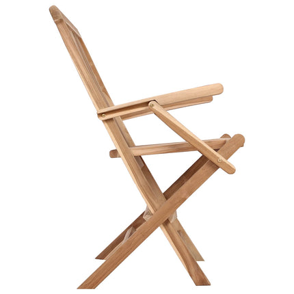 Fällbar Trädgårdsstol 2 pcs Naturlig Massivt teakträ