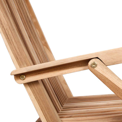 Fällbar Trädgårdsstol 3 pcs Naturlig Massivt teakträ
