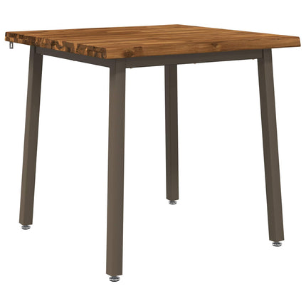 70 x 70 x 75 cm Massivt Akaciaträ Naturlig och Kaffe Fyrkantig