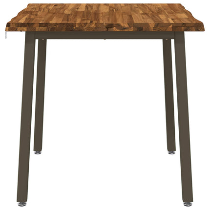 70 x 70 x 75 cm Massivt Akaciaträ Naturlig och Kaffe Fyrkantig
