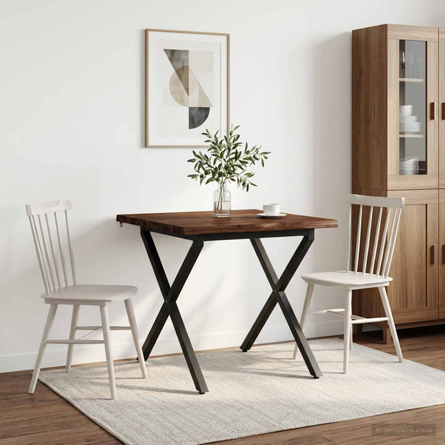 Live Edge Matbord 80 x 80 x 75 cm Massivt Akaciaträ