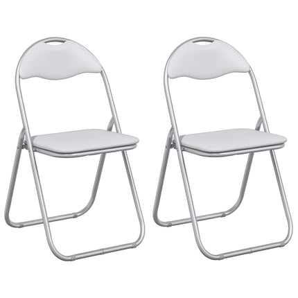 Fällstol 2 pcs Vitt och Grått 48 x 43,5 x 81 cm Konstläder