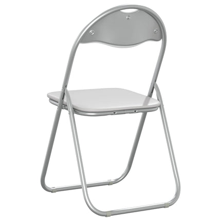 Fällstol 2 pcs Vitt och Grått 48 x 43,5 x 81 cm Konstläder