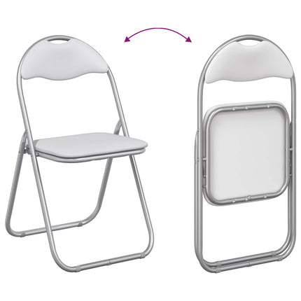 Fällstol 2 pcs Vitt och Grått 48 x 43,5 x 81 cm Konstläder