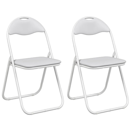 Fällstol 2 pcs Vitt och Grått 48 x 43,5 x 81 cm Konstläder
