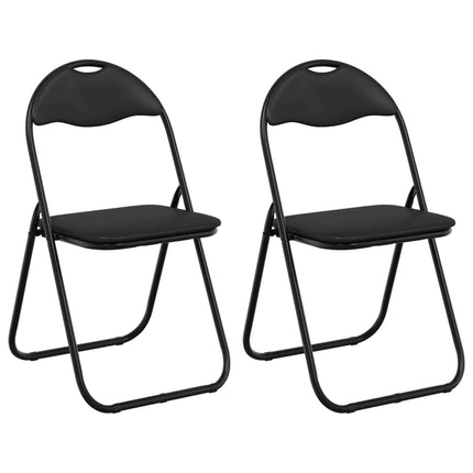 Fällstol 2 pcs Svart 48 x 43,5 x 81 cm Konstläder