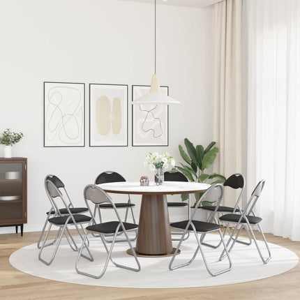 Fällstol 8 pcs Svart och Grå 48 x 43,5 x 81 cm Konstläder