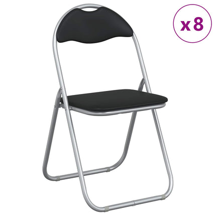 Fällstol 8 pcs Svart och Grå 48 x 43,5 x 81 cm Konstläder