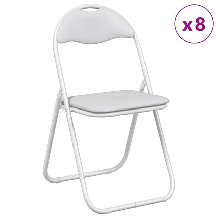 Fällstol 8 pcs Vit 48 x 43,5 x 81 cm Konstläder