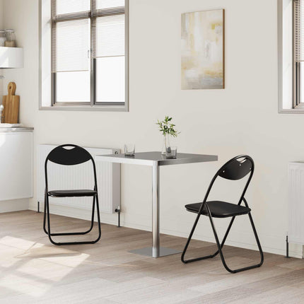 Fällstol 2 pcs Svart 48 x 43,5 x 81 cm Konstläder