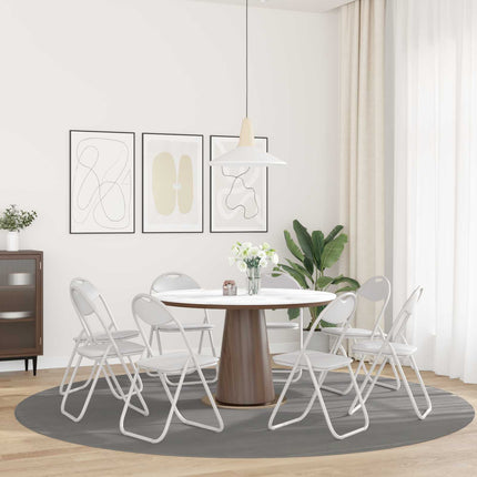 Fällstol 8 st Konstläder Vit 48 x 43,5 x 81 cm