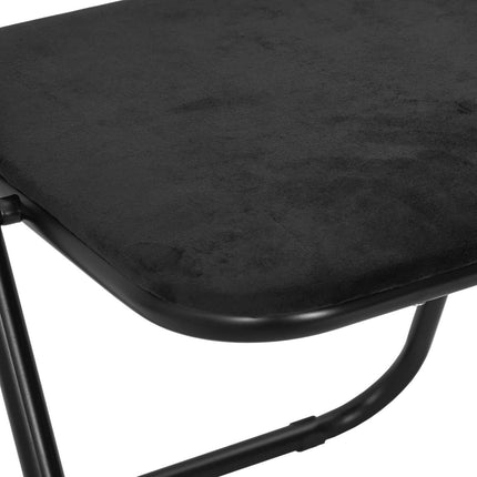 Fällstol 2 pcs Svart 48 x 44 x 78 cm Sammet