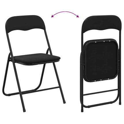 Fällstol 2 pcs Svart 48 x 44 x 78 cm Sammet