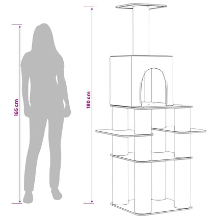 Kattträd med sisal klöspelare Mörkgrå 180 cm