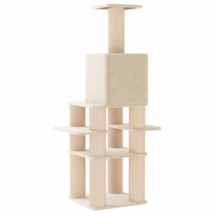 Kattträd med sisal klöspelare Gräddvit 180 cm