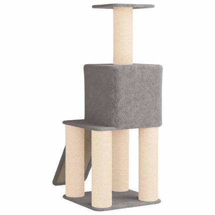 Kattträd med sisal klöspelare Ljusgrå 146 cm
