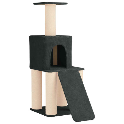 Kattträd med sisal klöspelare Mörkgrå 146 cm