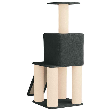 Kattträd med sisal klöspelare Mörkgrå 146 cm