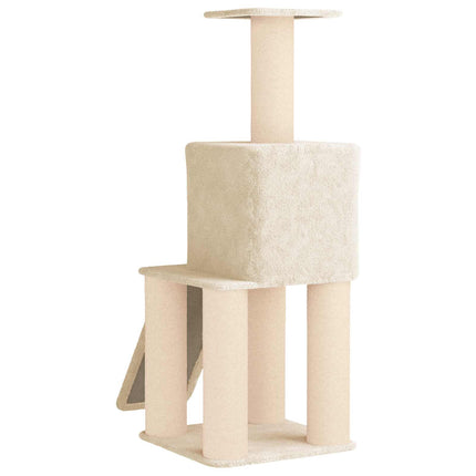 Kattträd med sisal klöspelare Gräddvit 146 cm
