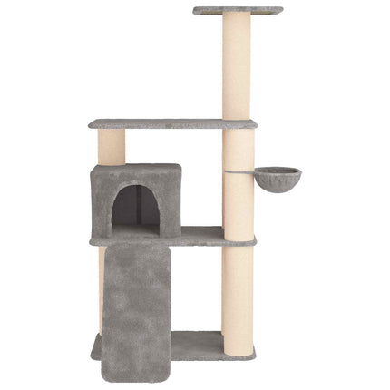 Kattträd med sisal klöspelare Ljusgrå 173 cm