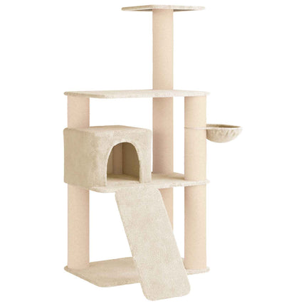 Kattträd med sisal klöspelare Gräddvit 173 cm