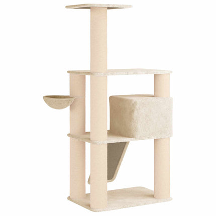 Kattträd med sisal klöspelare Gräddvit 173 cm