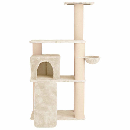 Kattträd med sisal klöspelare Gräddvit 173 cm
