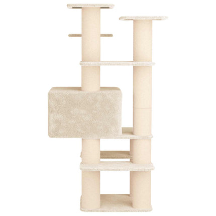 Kattträd med sisal klöspelare Gräddvit 161 cm