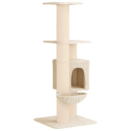 Kattträd med sisal klöspelare Gräddvit 137 cm